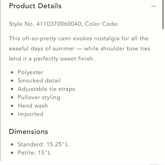 Anthropologie Blue Smocked Cami - Picture 9 of 9